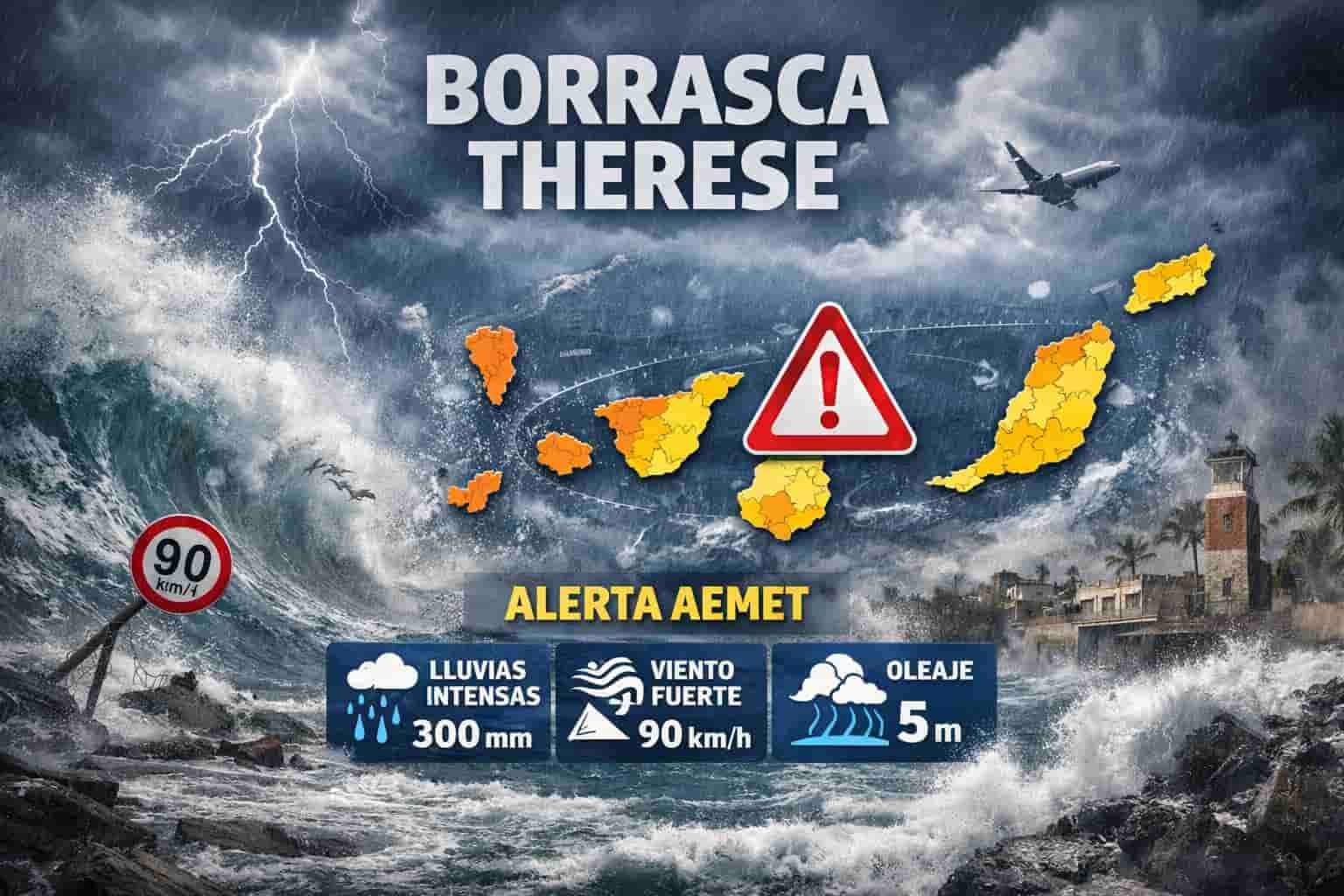 Canarias resiste a la borrasca Therese: alerta y vigilancia sin alarmismos
